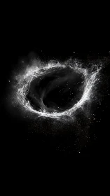 Liquid vortex ring forms luminous halo on black void