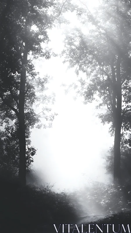 Mist-Swallowed Portal Through Ancient Trees.