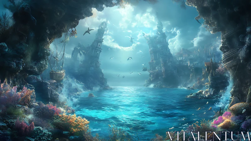Sunlit underwater ruins welcome curious ocean dreamers