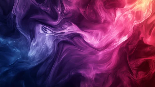 Vibrant swirling gradient of purple, blue and pink light.