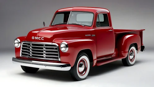 Restored classic GMC pickup rendered in high-gloss photorealism