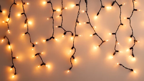 Soft golden fairy lights creating a cozy, twinkling glow.