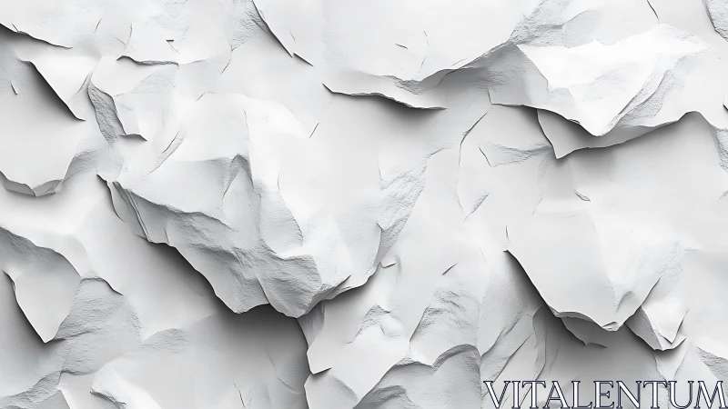 Abstract white paper texture with layered, crumpled 3D effect.
