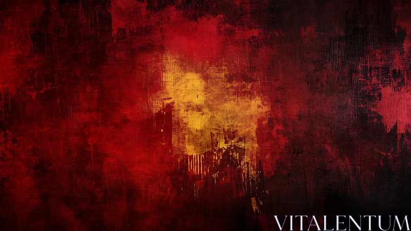 Fiery Abstract Grunge Texture with Red and Yellow Hues.