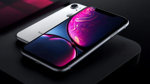 Modern Phones Glow With Vibrant Neon Artistry.