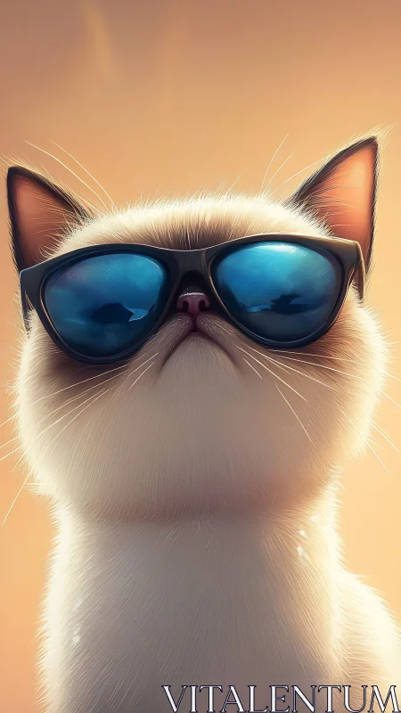 Felid Specimen Sporting Oversized Aviator Eyewear.