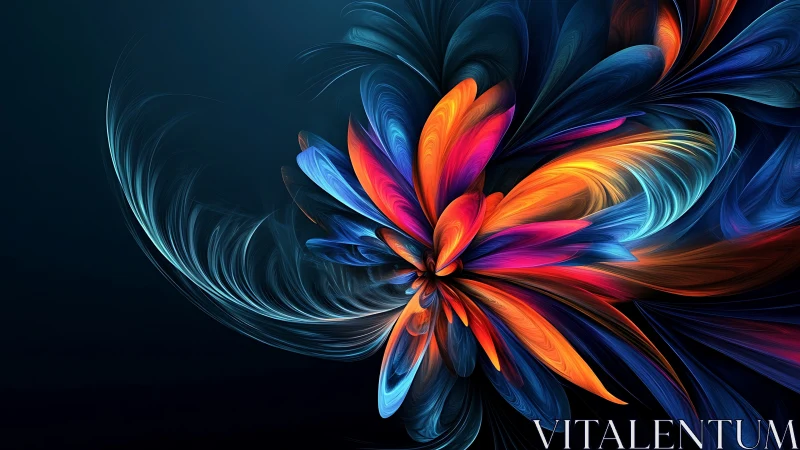 Abstract digital form organizes multicolored curved elements