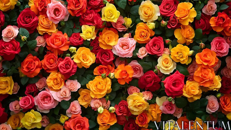 Velvet Petals Collide: A Rainbow Bloom Explosion.