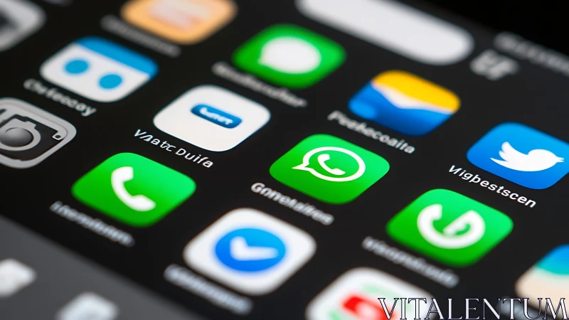 Smartphone home screen with popular social media apps.