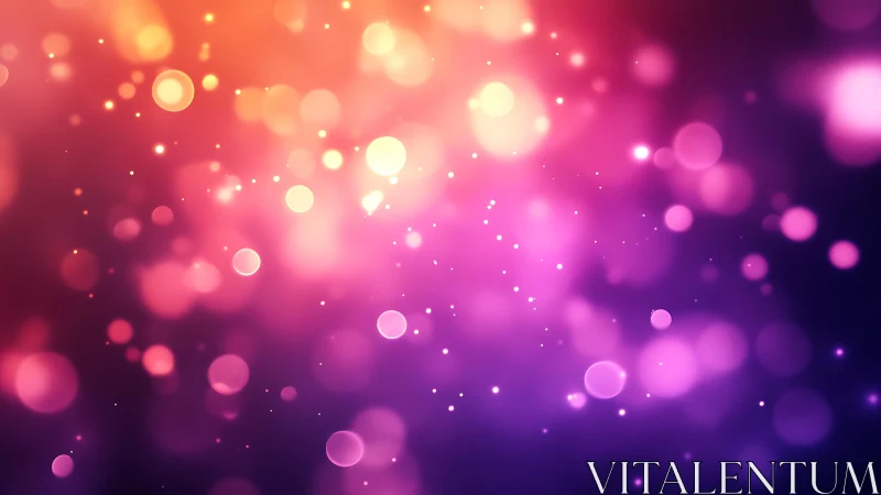 Vibrant bokeh lights abstract background in purple and orange hues.