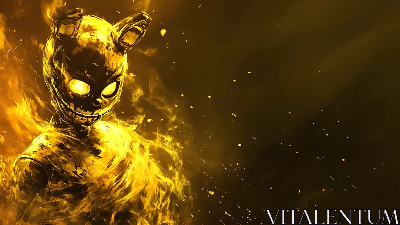 Infernal bunny specter swirling in molten golden fire.