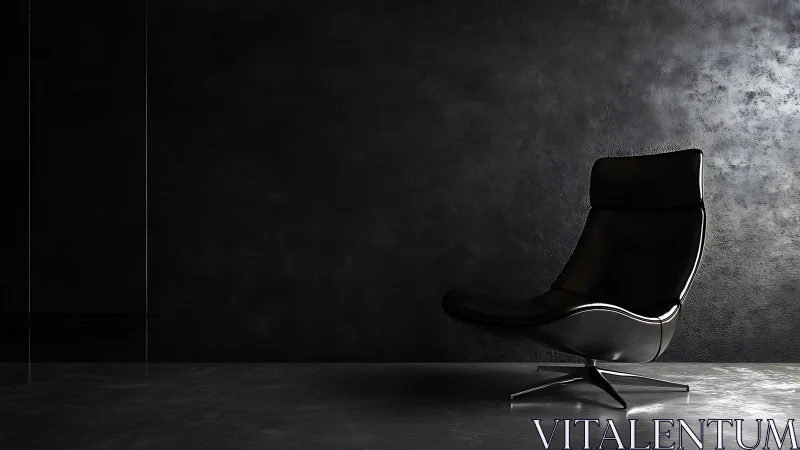 Contemporary Lounge Chair in Minimalist Interior Space.