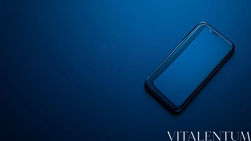 Modern Smartphone Display in Isometric Perspective on Gradient Blue Background