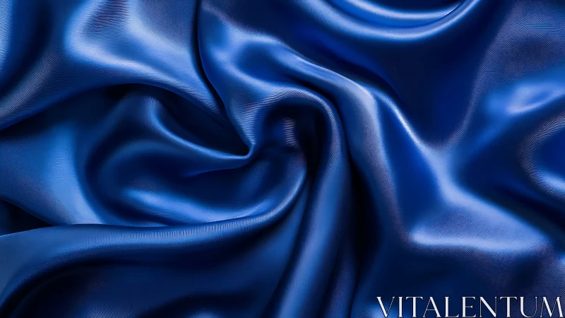 Luxurious Blue Satin Fabric in Flowing Motion and Light