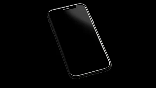 Modern Smartphone with Dark Screen and Silver Trim.