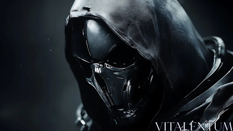 Chrome Reaper in velvety shadowed hood, patiently waiting.