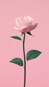 Pink Rose on Soft Background: Nature's Simple Beauty.