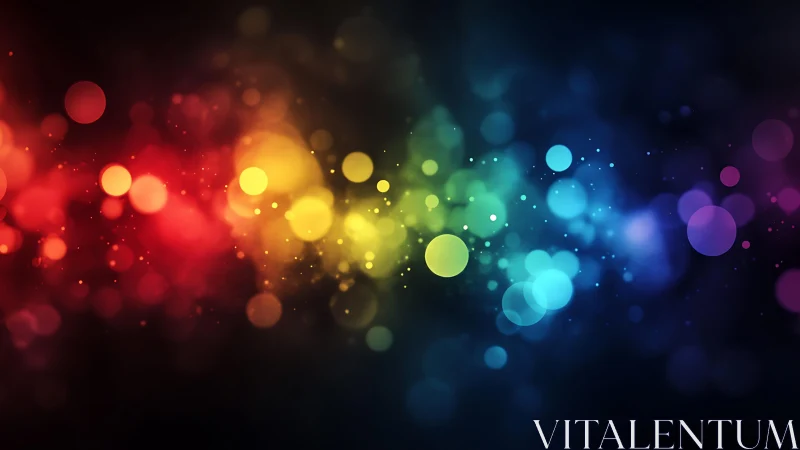 Vibrant Bokeh Light Burst in Rainbow Colors, Abstract Digital Art.