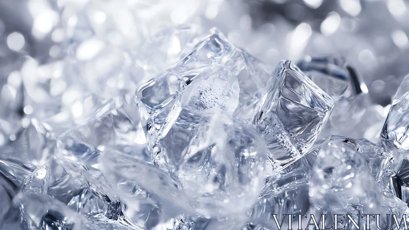 Glistening ice cubes in tight macro crystal clusters.