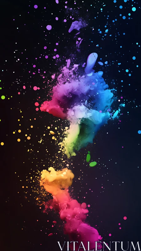 Vertical spectrum splash in dynamic digital abstraction.