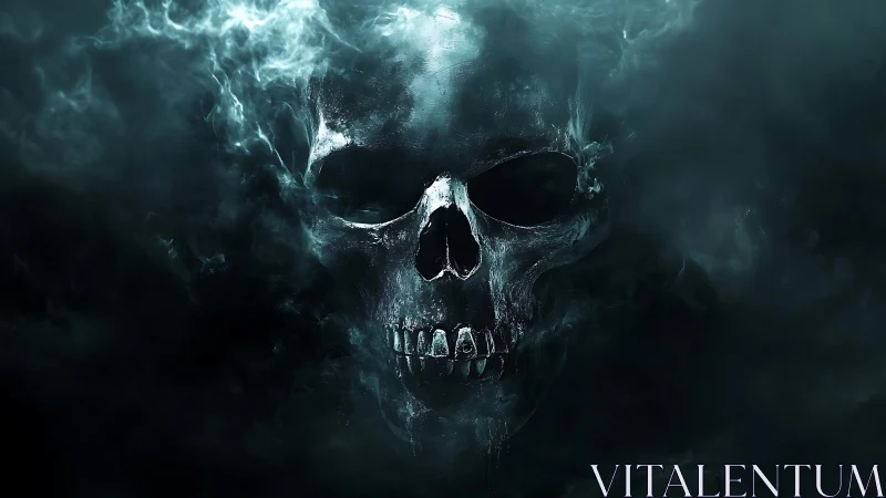 Stormborne Skull in Midnight Mist, Grinning from the Void.