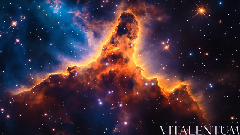 Ionized gas nebula ridge with high-contrast emission boundary glow