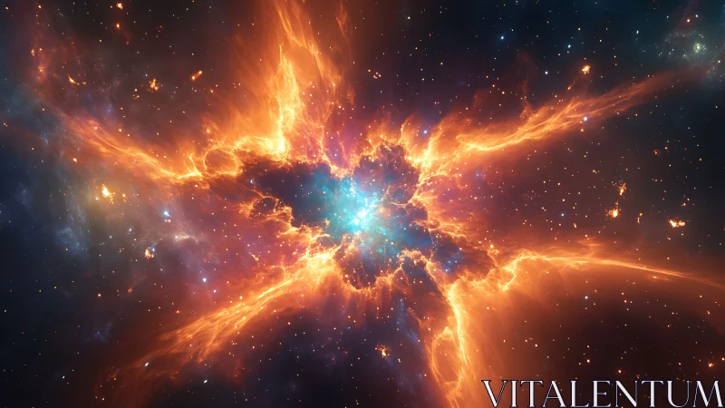 Starfire bloom ignites a cosmic storm of radiant nebulae.