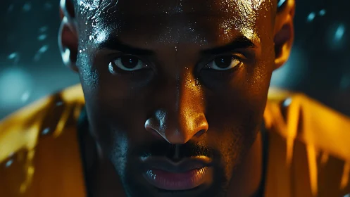 Hyper-detailed close-up portrait with cinematic wet skin lighting