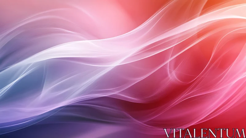 Soft flowing gradient waves in pink, red and violet tones.