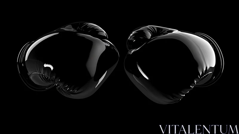 Polished leather boxing gloves with dramatic chiaroscuro lighting.