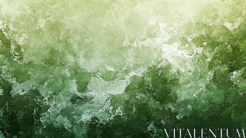 Abstract Green and White Watercolor Texture Background Art.