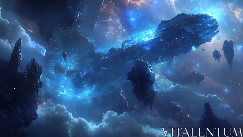 Celestial megastructures drift through ionized nebular clouds