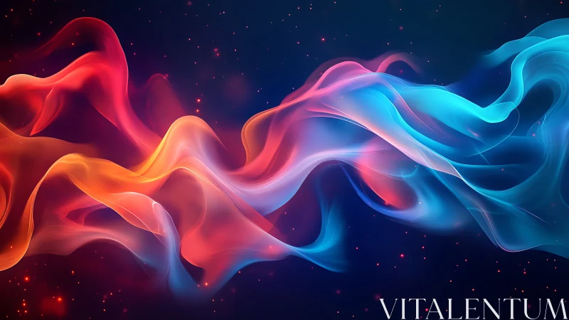 Nebula Ribbons Dancing Between Ember Red and Electric Blue.