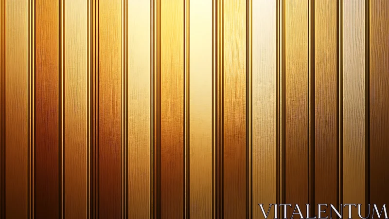 Vertical metallic panel array with graded golden illumination.