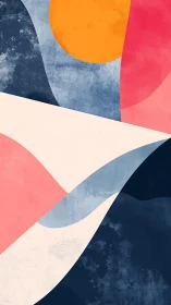 Curved color fields under textured sunlit geometry.