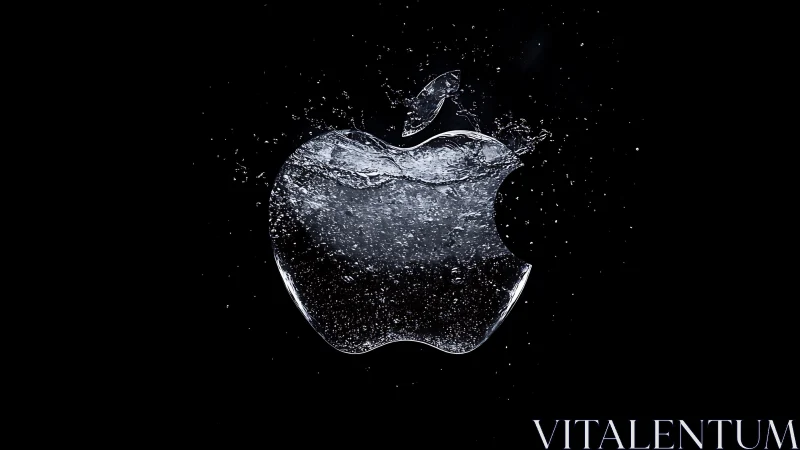 Liquid-rendered apple-shaped logo on black background.