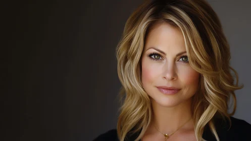 Golden gaze in soft-shadowed studio calm portrait glow.