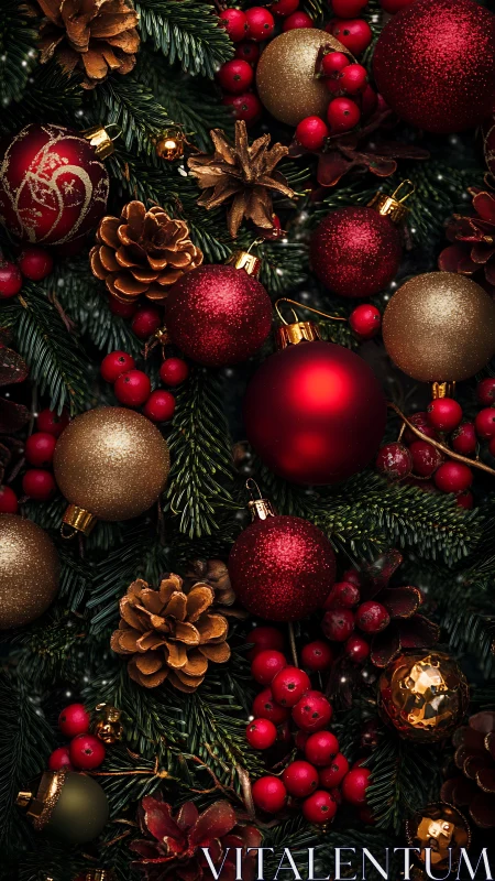 Crimson baubles and winter berries whisper glittered carols