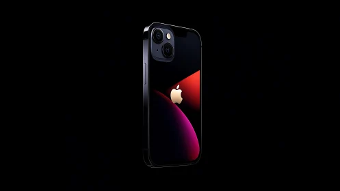 iPhone 13 Product Visualization with Luminous Gradient Design.