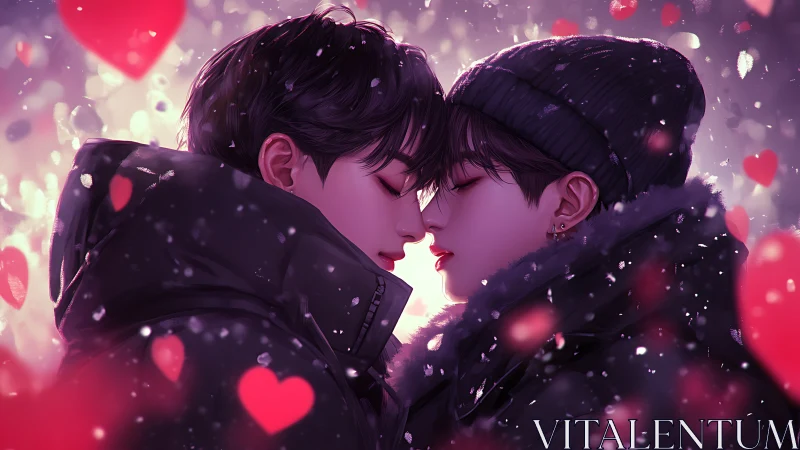 Two Souls Suspended in Luminescent Passion