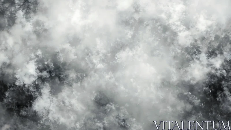 Gentle storm clouds drift together in a soft gray sky