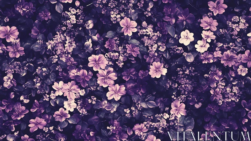 Violet reverie where midnight blooms whisper secrets.