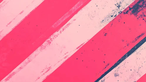 Bold pink diagonal stripes with paint splatter texture.