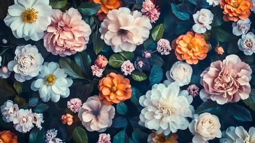 Enchanting Garden of Blooming Flowers in Full Color