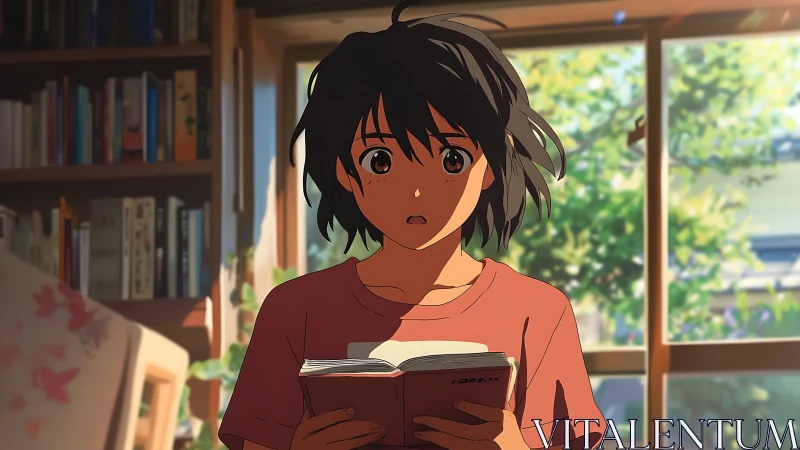 Sunlit afternoon surprise with a story-loving reader.