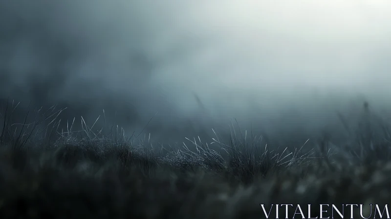 Whispering dawn mist drifting above a quiet frosty field.