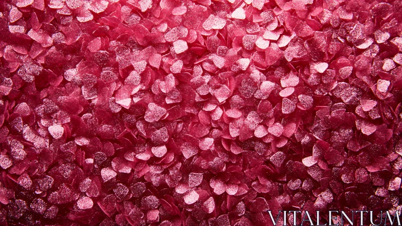 Sparkling pink heart confetti forms a vivid romantic backdrop