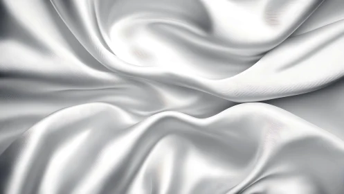 White satin fabric folds with smooth reflective surface.