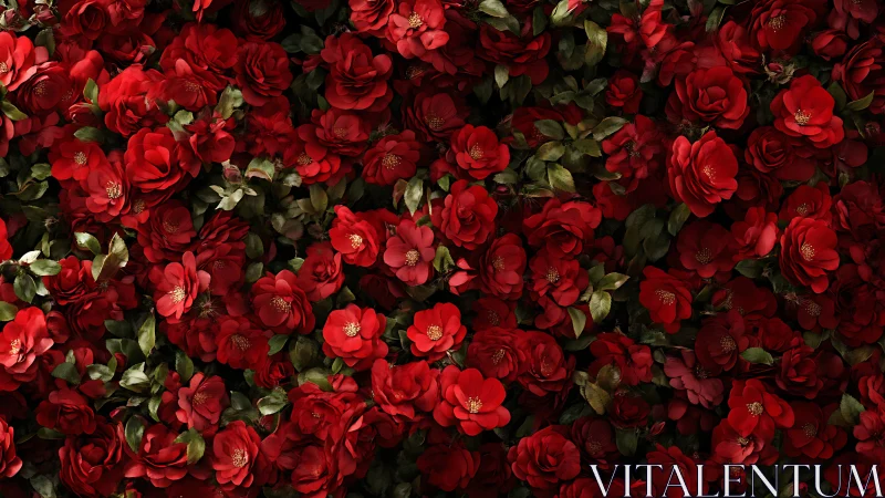 Vibrant Red Roses Create a Stunning Garden of Romance