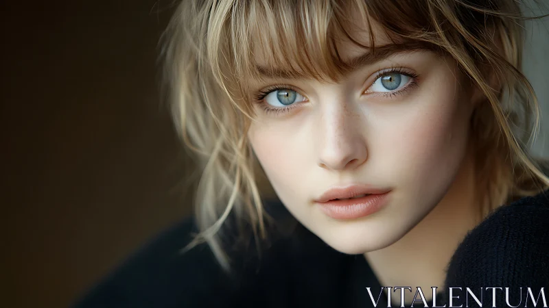 Photorealistic close-up portrait with shallow depth of field.